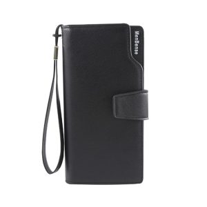 Menbense Fashion Business Simple Handbag PU Large Capacity Male Wallet (Black)