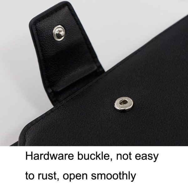 Menbense Fashion Business Simple Handbag PU Large Capacity Male Wallet (Black) - Image 5