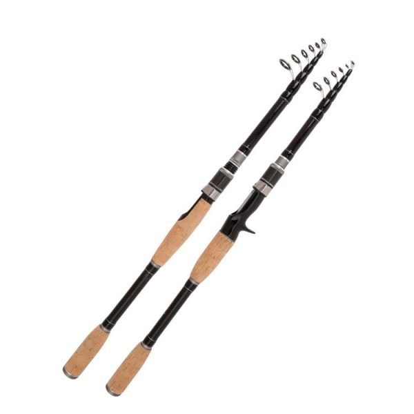 Telescopic Carbon Lure Rod Short Section Fishing Casting Rod, Length: 1.8m (Straight Handle) - Image 2