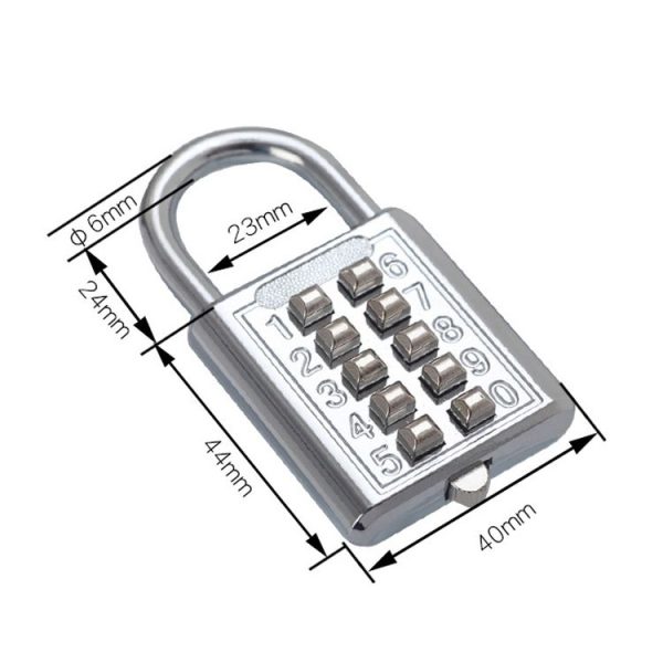 2 PCS 10-Bit Button Password Lock Cabinet Door Tool Box Button Padlock (Red) - Image 3