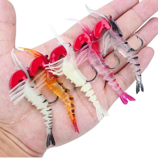 5 Color / Set Multi-section Lead Head Soft Shrimp Fake Bait Freshwater Sea Fishing Lure - Image 5