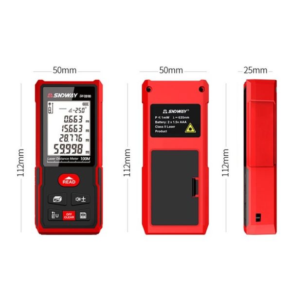 SNDWAY SW-DS100 Handheld Laser Rangefinder Infrared Laser Ruler, Distance: 100m - Image 3
