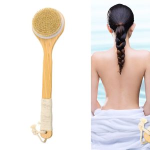 Natural Bristle Massage Exfoliating Shower Brush (As Show)