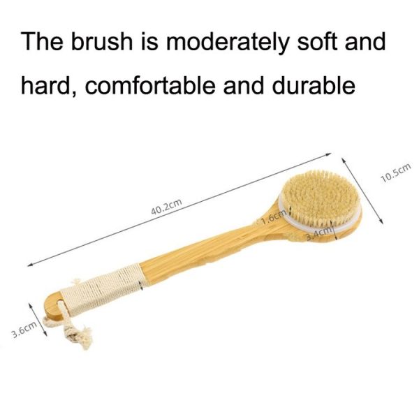 Natural Bristle Massage Exfoliating Shower Brush (As Show) - Image 3