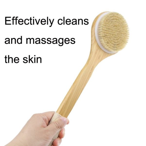 Natural Bristle Massage Exfoliating Shower Brush (As Show) - Image 4