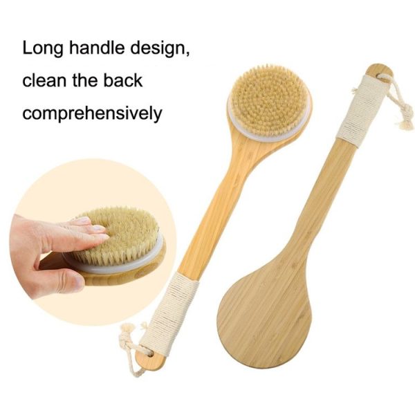 Natural Bristle Massage Exfoliating Shower Brush (As Show) - Image 6