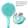 Silicone Massage Long Handle Double Sided Bath Brush (Blue) - Image 3