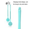 Silicone Massage Long Handle Double Sided Bath Brush (Blue) - Image 4