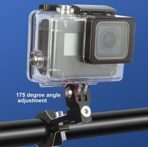Action Camera Aluminum Bicycle Motorcycle Mount for Gopro (Black) - Image 4