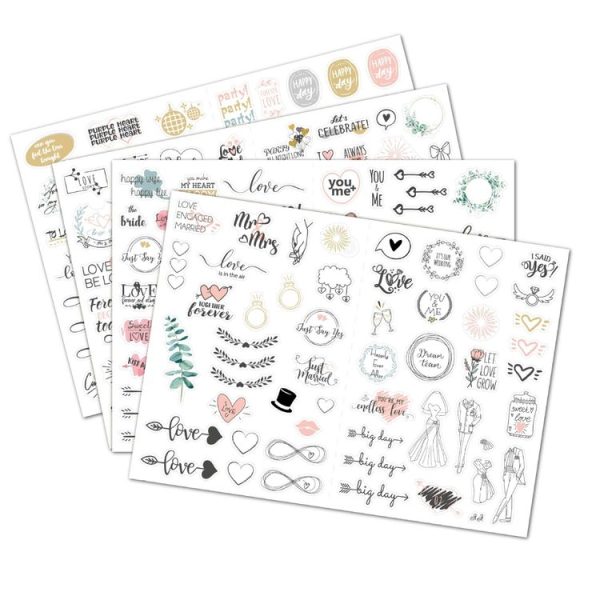 230 PCS Wedding Planning Stickers Engagement Planning Sticker Pack (4 sheets / set) - Image 2
