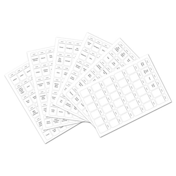 216 PCS Spice Jar Label Stickers Waterproof Oil Proof Kitchen Spice Jar Label (6 Sheets / set)