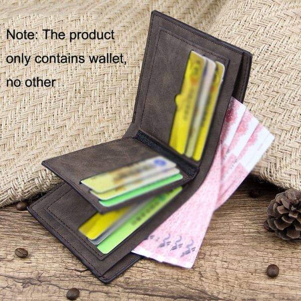 MenBense Short Multi-Card Fashion Casual Matte Wallet (Light Brown) - Image 7