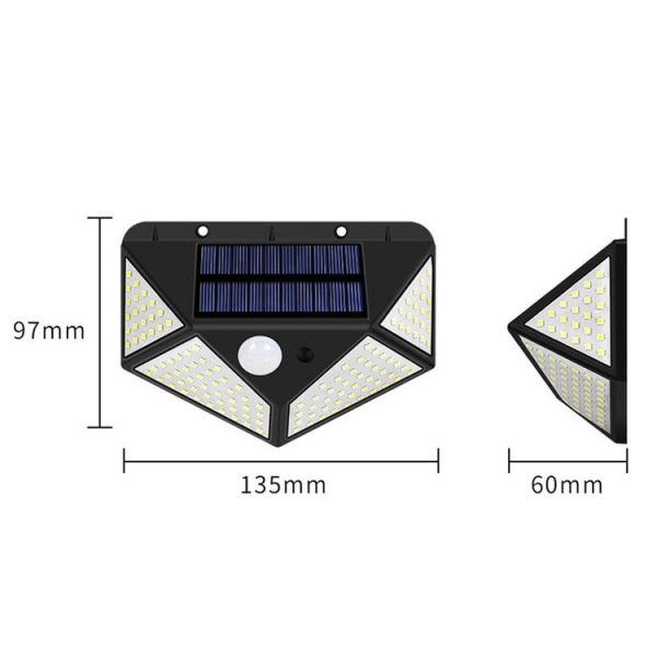 Solar LED Wall Light Body Induction Glowing All Around Home Garden Lamp (Cool White) - Image 3