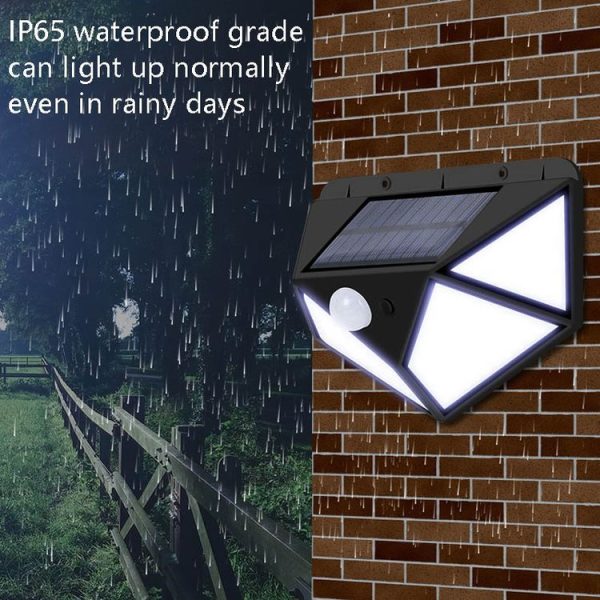 Solar LED Wall Light Body Induction Glowing All Around Home Garden Lamp (Cool White) - Image 7