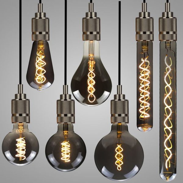 T300 Electroplating Smoke Grey Warm Light LED Bulb Retro Lamp - Image 5