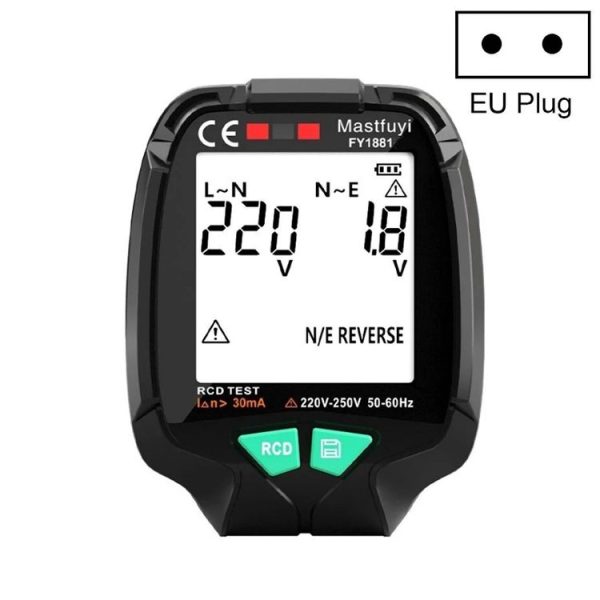 FUYI FY1881 High Precision Power Polarity Phase Socket Tester (EU Plug)