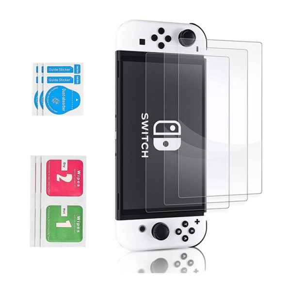 Game Console Crystal Shell Remote Sensing Cap Tempered Film Storage Bag Set For Switch OLED Console Storage Bag+Crystal Case+Rocker Capx6+Tempered Film - Image 4