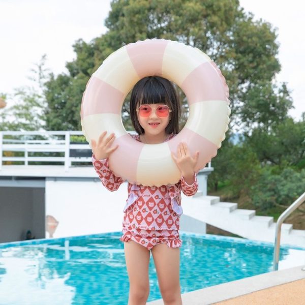 Thickened Children Swimming Ring Inflatable Underarm Ring 50cm (Striped Pink) - Image 3