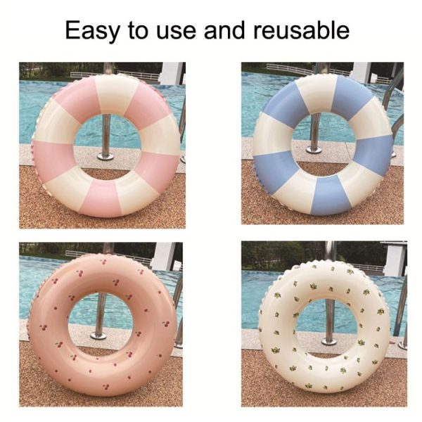 Thickened Children Swimming Ring Inflatable Underarm Ring 50cm (Striped Pink) - Image 6