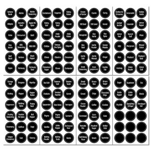144 PCS Printed Spice Jar Labels Pantry Stickers Blackboard Stickers (Diameter 3.8cm)