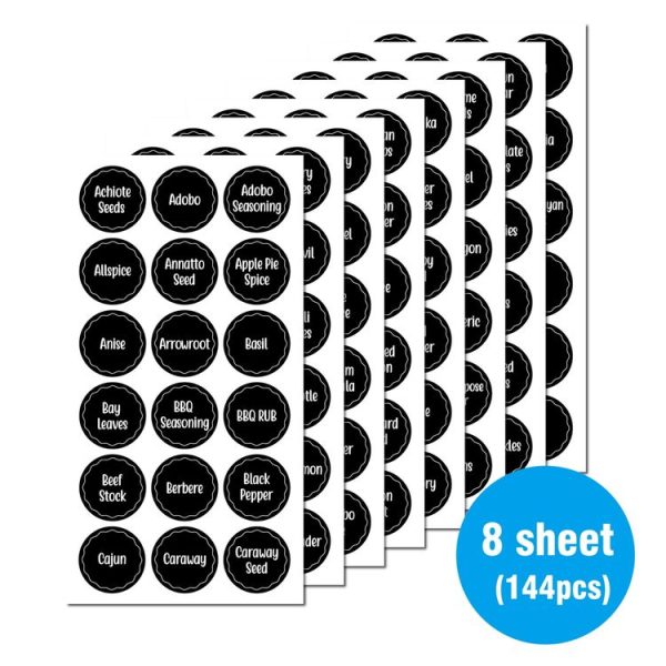 144 PCS Printed Spice Jar Labels Pantry Stickers Blackboard Stickers (Diameter 3.8cm) - Image 2