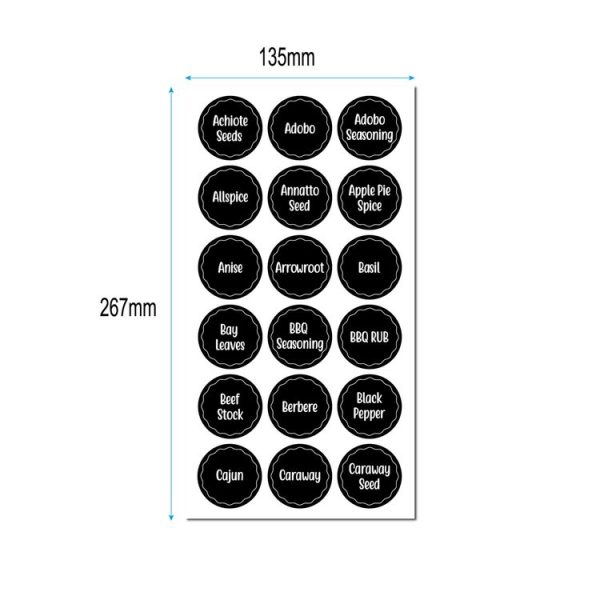 144 PCS Printed Spice Jar Labels Pantry Stickers Blackboard Stickers (Diameter 3.8cm) - Image 3