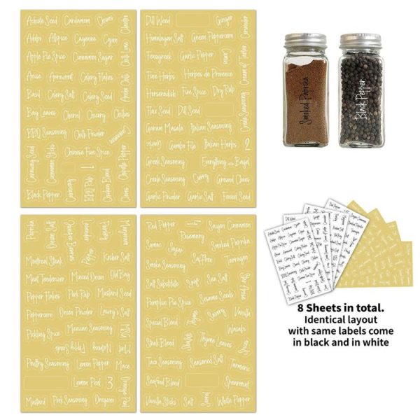 276 PCS Transparent Waterproof Spice Labels 2 Color Combination Pantry Markers (8 Sheets / Set) - Image 2