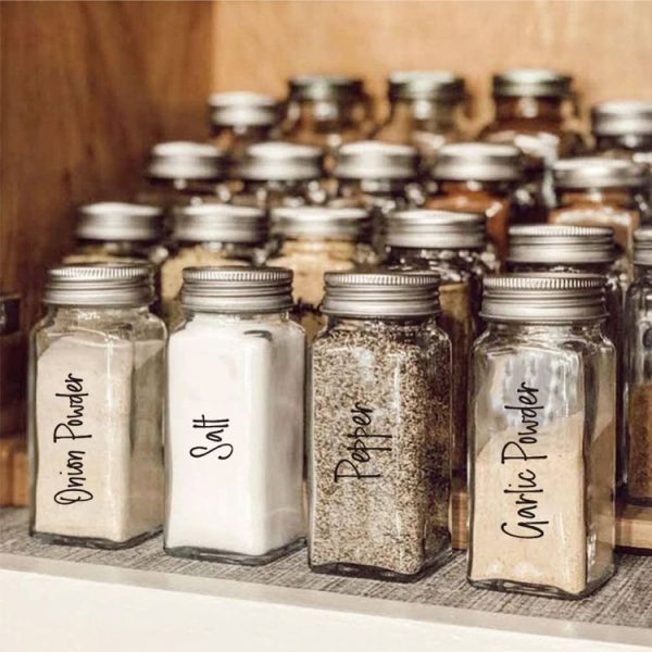 276 PCS Transparent Waterproof Spice Labels 2 Color Combination Pantry Markers (8 Sheets / Set) - Image 4