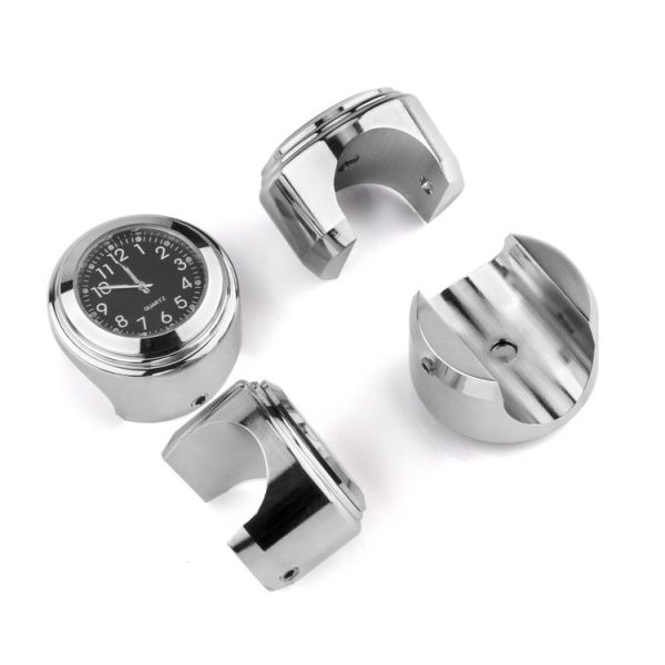 Aluminum Alloy Plating Motorcycle Handlebar Clock (Black Shell Black Background) - Image 3