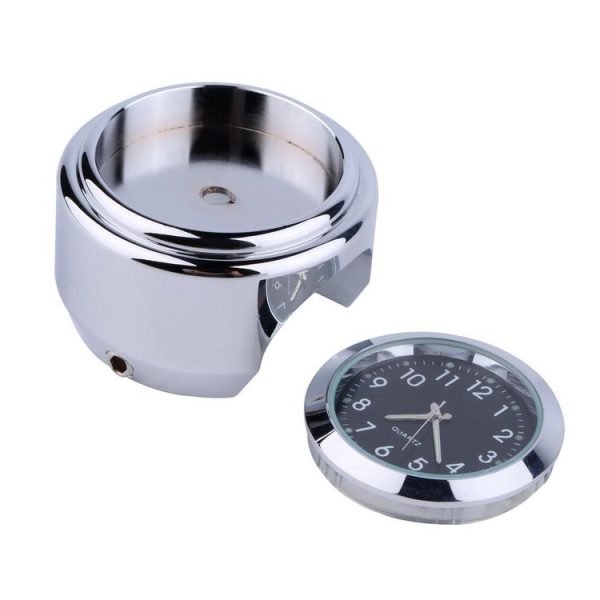 Aluminum Alloy Plating Motorcycle Handlebar Clock (Black Shell Black Background) - Image 5