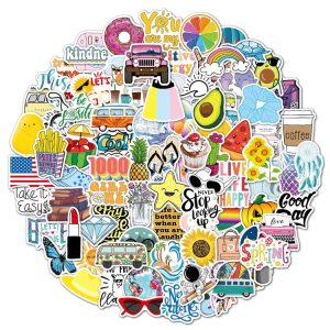 100 Pieces / Set Small Fresh Stickers Travel Waterproof Skateboard Guitar Stickers