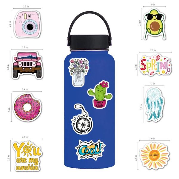 100 Pieces / Set Small Fresh Stickers Travel Waterproof Skateboard Guitar Stickers - Image 5