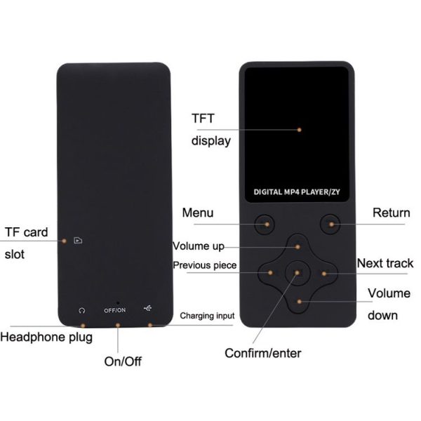 T68 Card Lossless Sound Quality Ultra-thin HD Video MP4 Player (Blue) - Image 3