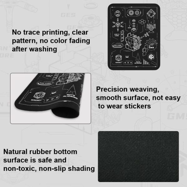 GAN Timer-themed Magic Cube Mat Quick Stack Cup Training Mat Non-Slip Mouse Pad (Hand Drawn) - Image 4