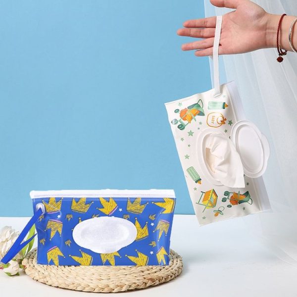 Baby EVA Wet Wipes Bag Portable Flip Removable Sanitary Wet Wipes Bag (Blue) - Image 7