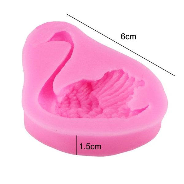 2 PCS Swan Baking Silicone Mould Cake Decorating Mould (Pink) - Image 3
