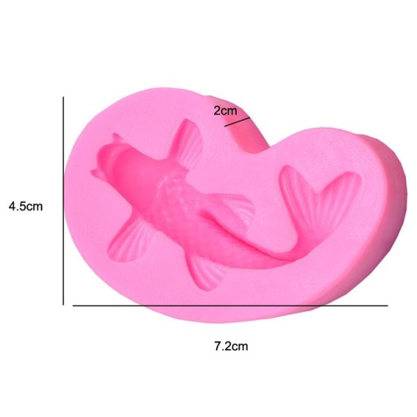 2 PCS Goldfish Baking Fondant Silicone Mold Cake Decorating (Pink) - Image 3
