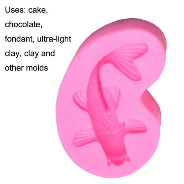 2 PCS Goldfish Baking Fondant Silicone Mold Cake Decorating (Pink) - Image 4
