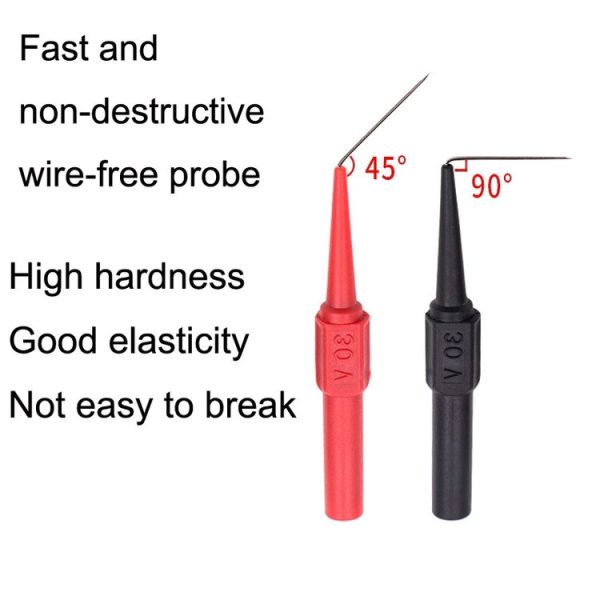2pcs / Pair Coarse Probe Auto Repair Test Multimeter Pen, Color: Red + Black - Image 4