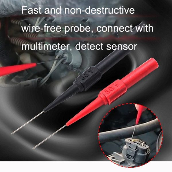 2pcs / Pair Coarse Probe Auto Repair Test Multimeter Pen, Color: Red + Black - Image 6