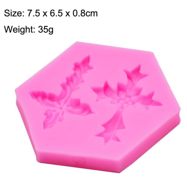 4 PCS Cross Shape Silicone Fondant Cake Mold Baking Tool (Pink) - Image 3