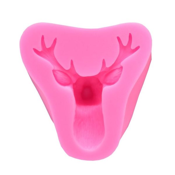Deer Head Silicone Fondant Cake Mold (Pink) - Image 2