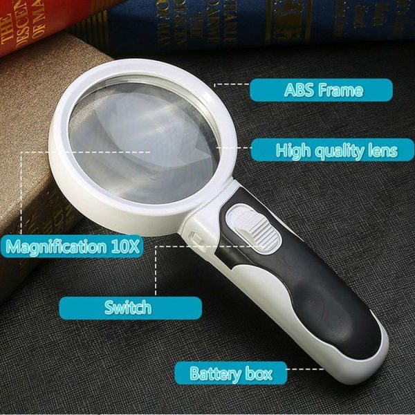 77350B Hand-Held With LED Light Reading Repair 10 Times Magnifier - Image 3