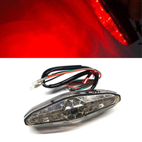 Motorcycle 15LED Brake Light Tail Light Decoration Lamp (White Shell)