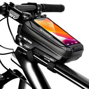 WILD MAN X2 1L Hard Shell EVA Bicycle Front Beam Bag (Black)