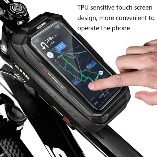 WILD MAN X2 1L Hard Shell EVA Bicycle Front Beam Bag (Black) - Image 4
