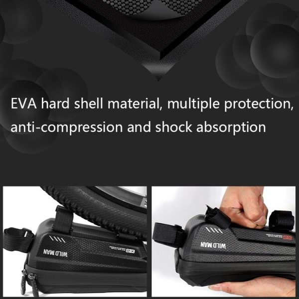 WILD MAN X2 1L Hard Shell EVA Bicycle Front Beam Bag (Black) - Image 6