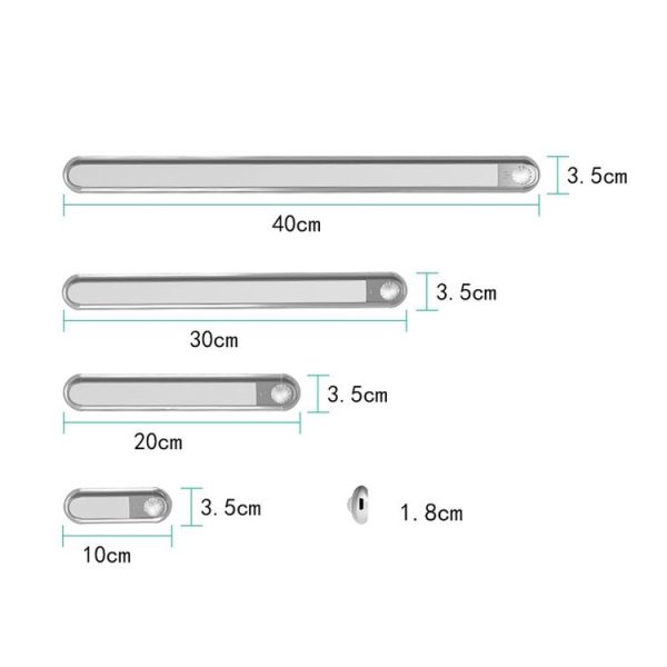 Cabinet LED Human Body Induction Lamp Home Smart 3 Color Night Light, Length: 10cm (Rechargeable) - Image 2