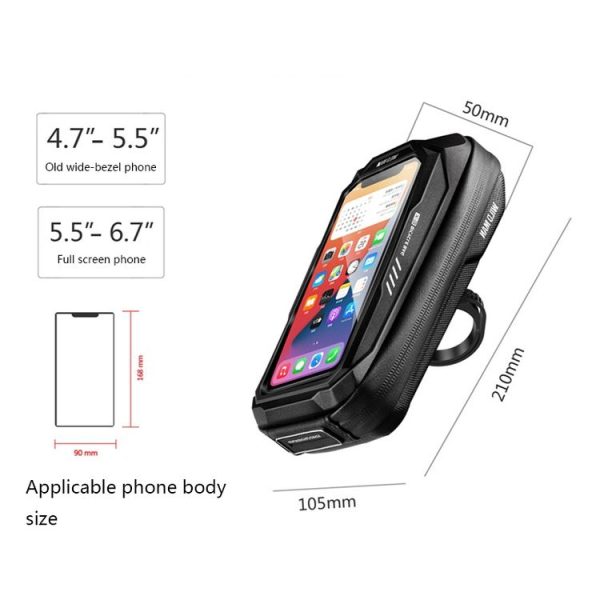 WILD MAN X3 0.5L EVA Hard Shell Bicycle Touch Screen Phone Bag (Red) - Image 3