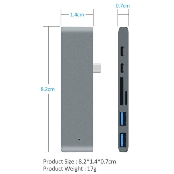 TYPE-C To 4K HDMI HUB Docking Station TF / SD Card Reader For MacBook Pro (Grey) - Image 3